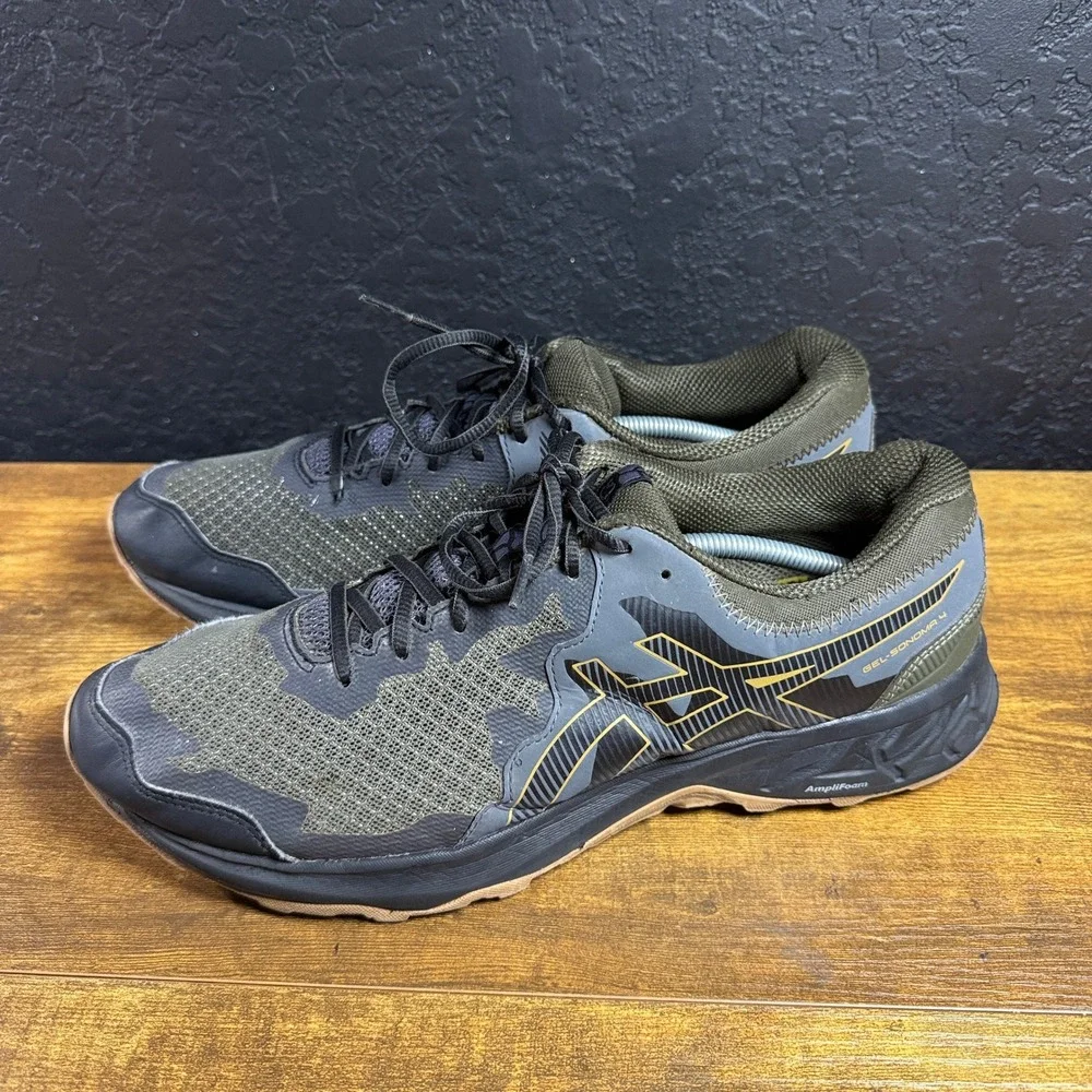 ASICS GEL-Sonoma 4 1011A177 Green Black Trail Running Shoes Mens 13